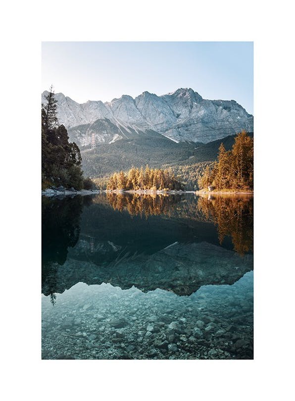 Eibsee Lake Reflection Affiche (30x40 cm) - Tableaux de la mer
