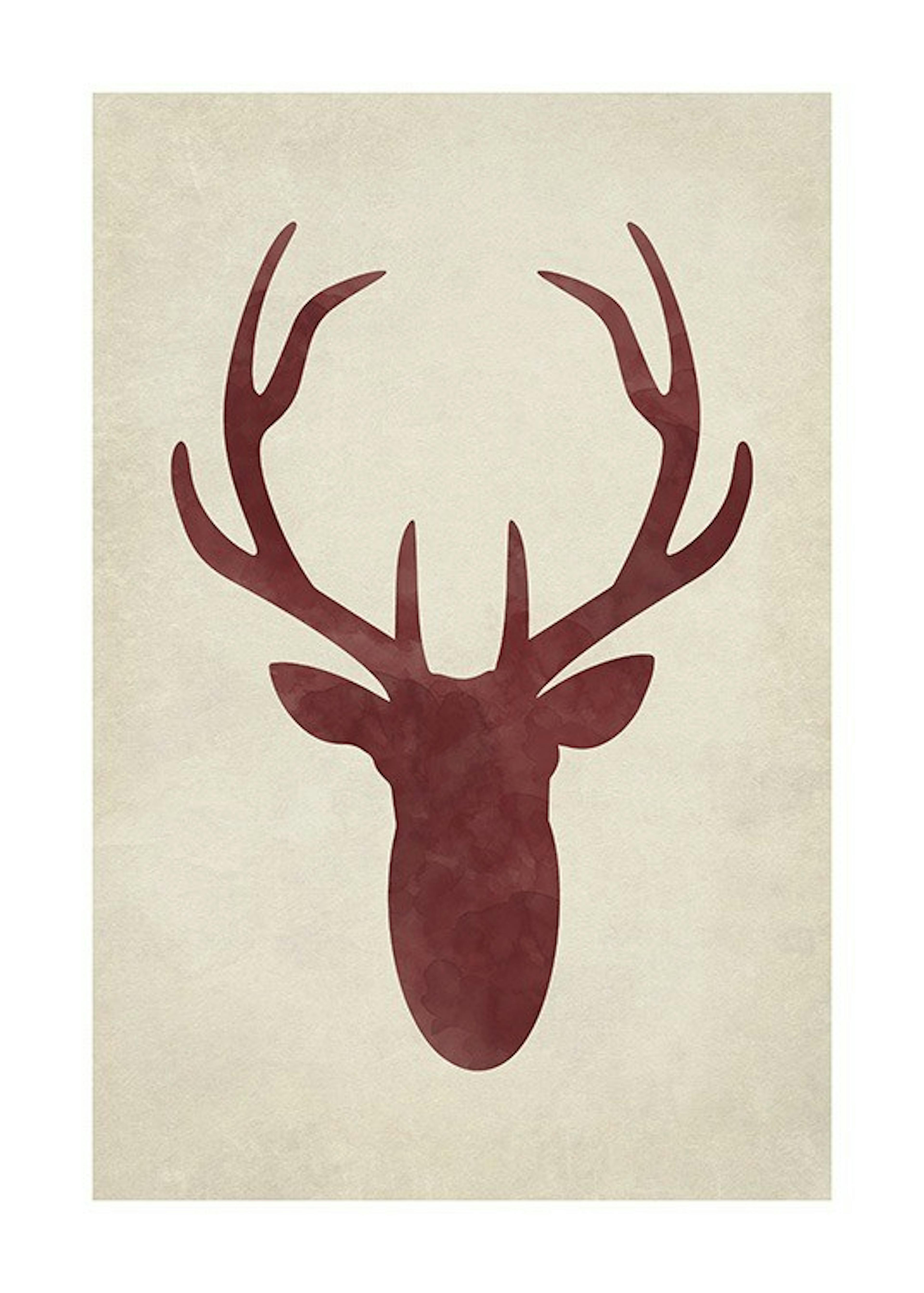 Watercolor Deer Silhouette Plakát 0