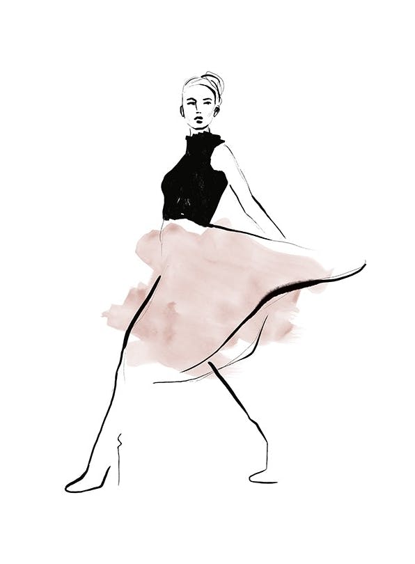 Prints - Pink Skirt Illustration Print (21x30 cm) - Art prints