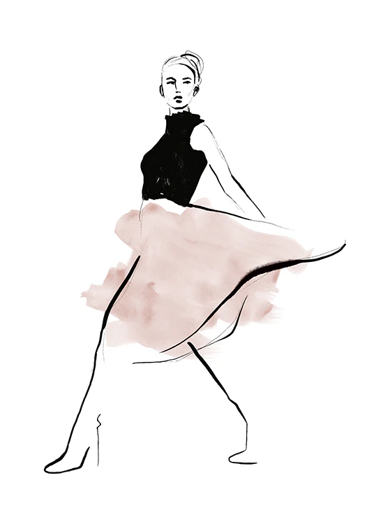 Impresión enmarcada de ilustración de moda de Desenio
