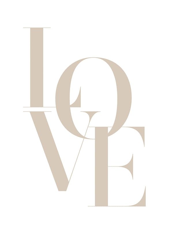 Love Beige Poster (70x100 cm)