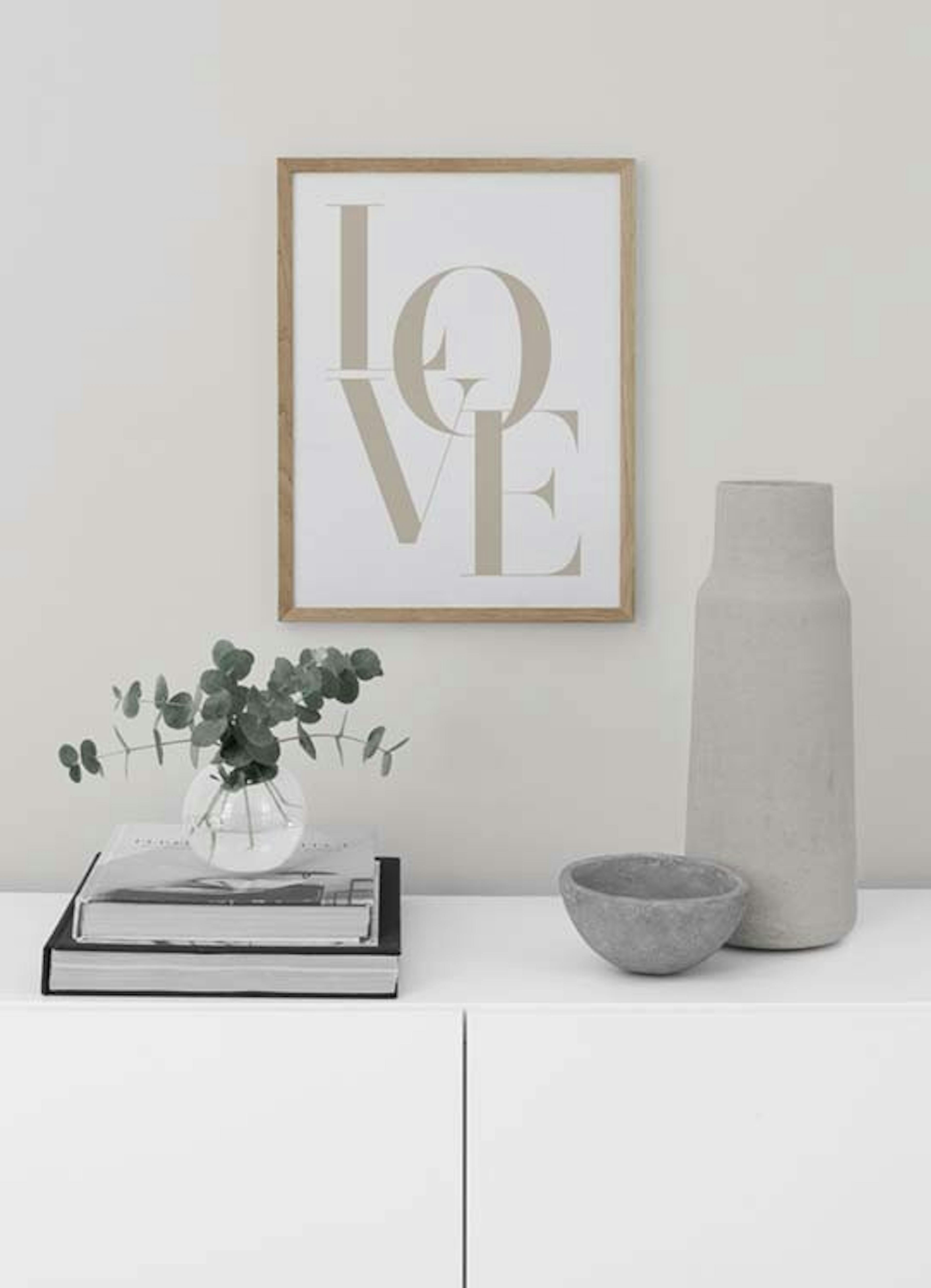 Love Beige Print