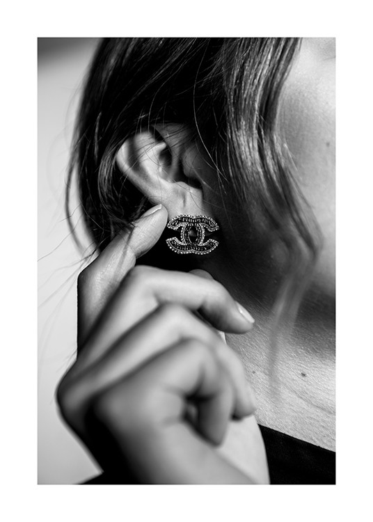Chanel Earrings Poster - Chanel logo earring 