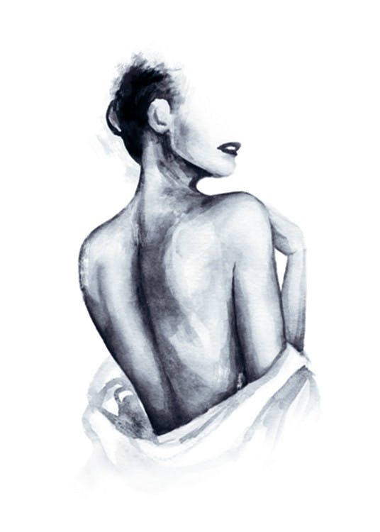 Almost Nude Watercolor Poster 0