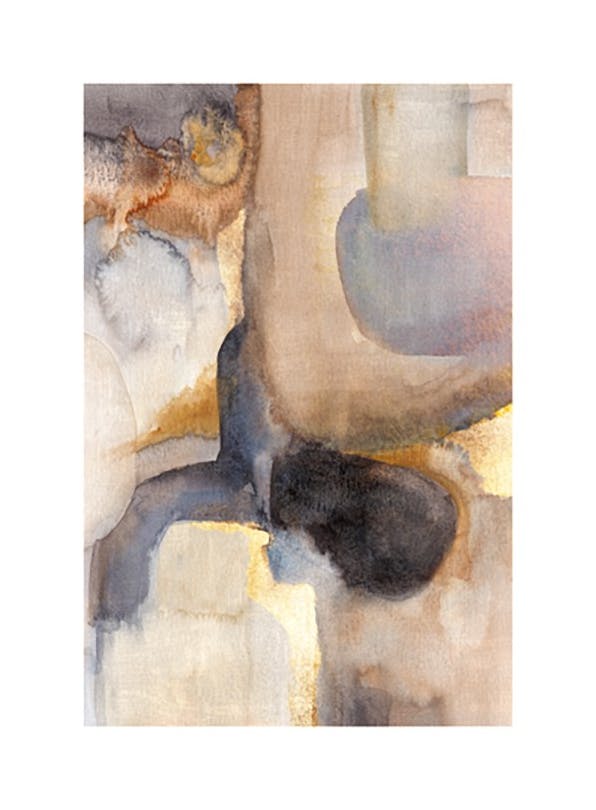 Golden Watercolor No1 Poster (50x70 cm) -  Kunstdrucke