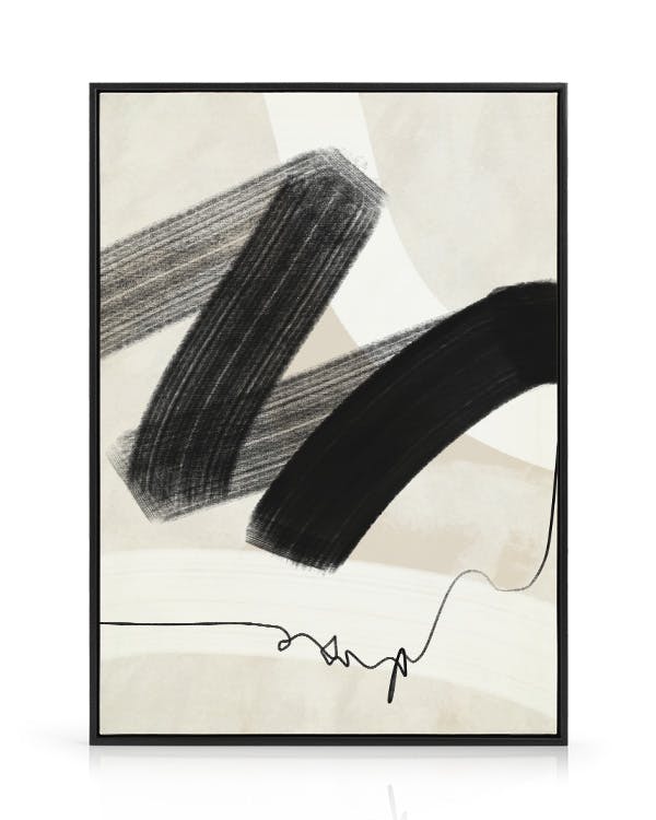 Abstract Wave No1 Canvas (50x70 cm - Cadre noir)  Tableau sur toile encadré