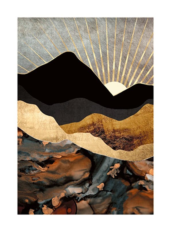 SpaceFrog Designs - Copper And Gold Mountains (50x70 cm)