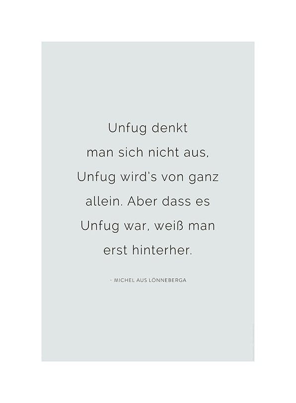 Michel aus Lönneberga Zitat Plakat (30x40 cm)- Astrid Lindgren