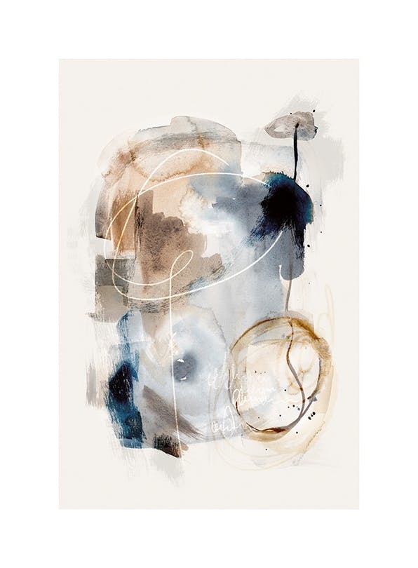 Prints - Abstract Watercolor Brushes No1 Print (21x30 cm) - Art prints