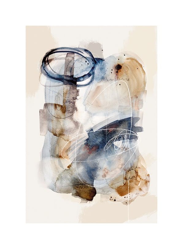 Abstract Watercolor Brushes No2 Plakat (30x40 cm)- Sztuka