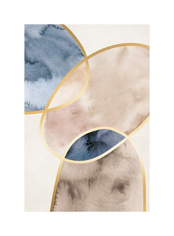 Prints - Gold and Aquarelle No2 Print (50x70 cm) - Art prints