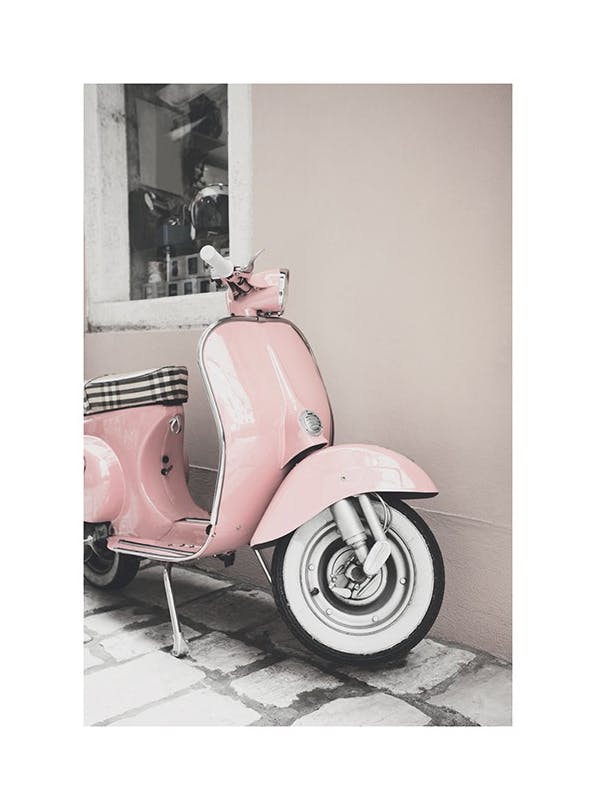 Pink Scooter Plakat (30x40 cm)- Fotografia