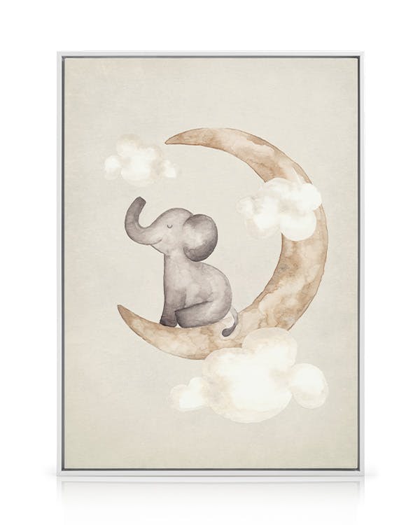 Canvas Prints Dreaming Elephant Canvas print (50x70 cm - White Frame)