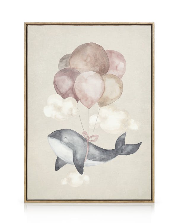 Canvas Prints Dreaming Whale Canvas print (50x50 cm - Oak Frame)