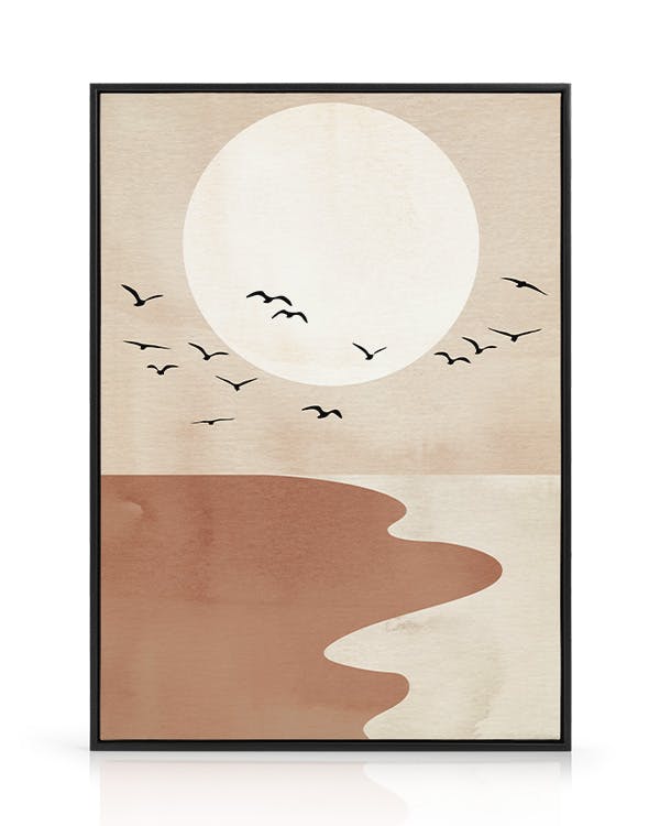 Sunset Beach Obraz na plátne (50x50 cm - Čierny rám)