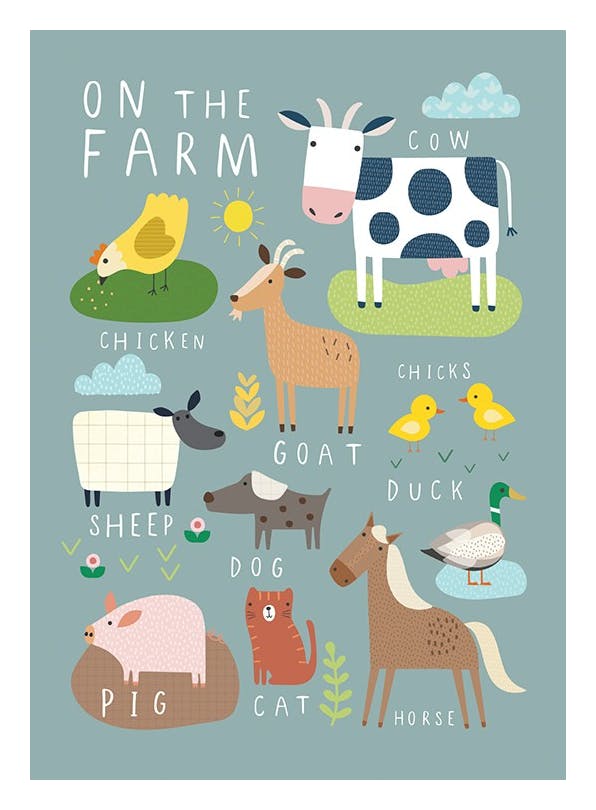 Prints - On The Farm Print (30x40 cm) - Kids wall art