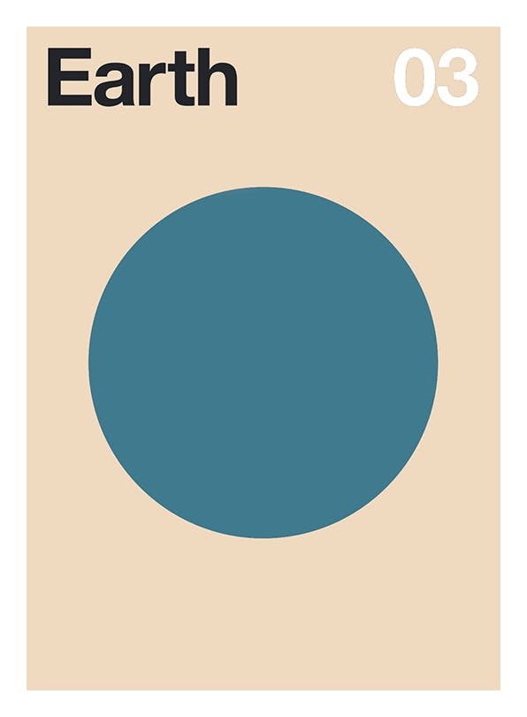 Florent Bodart - Earth Minimal Planet (30x40 cm)