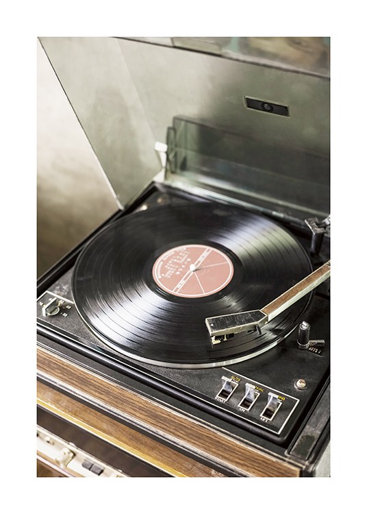 Vintage Record Player Poster - Vinyl record player 