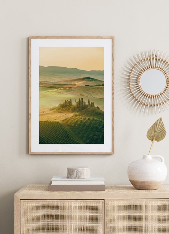 Landschaft - Grüne Tuscany der in Hills Poster Toskana