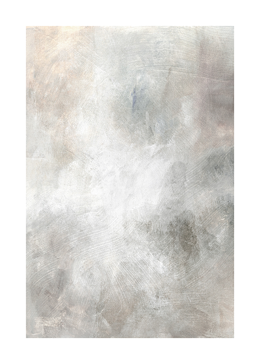 Betrokken tentoonstelling Tektonisch Soft Tones Abstract No1 Poster - Abstract schilderij grijs - desenio.nl
