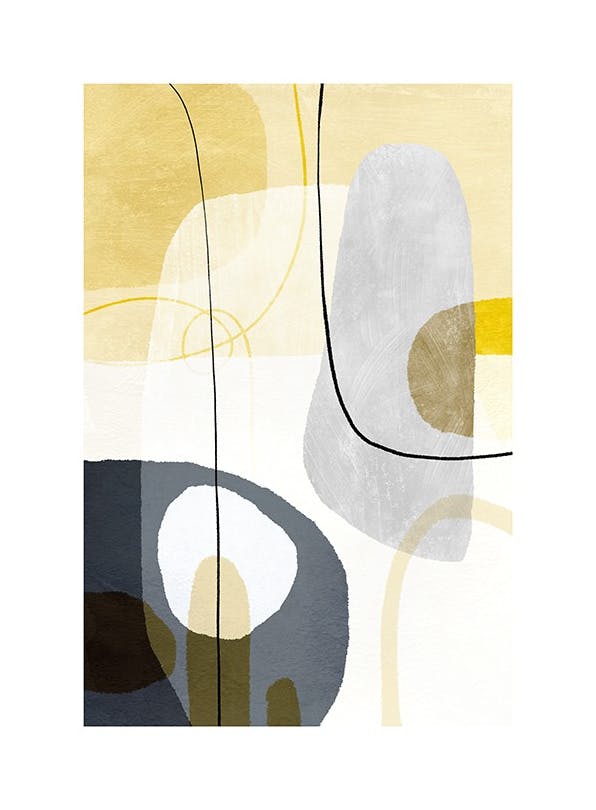 Prints - Yellow Touch Graphic No2 Print (30x40 cm) - Art prints
