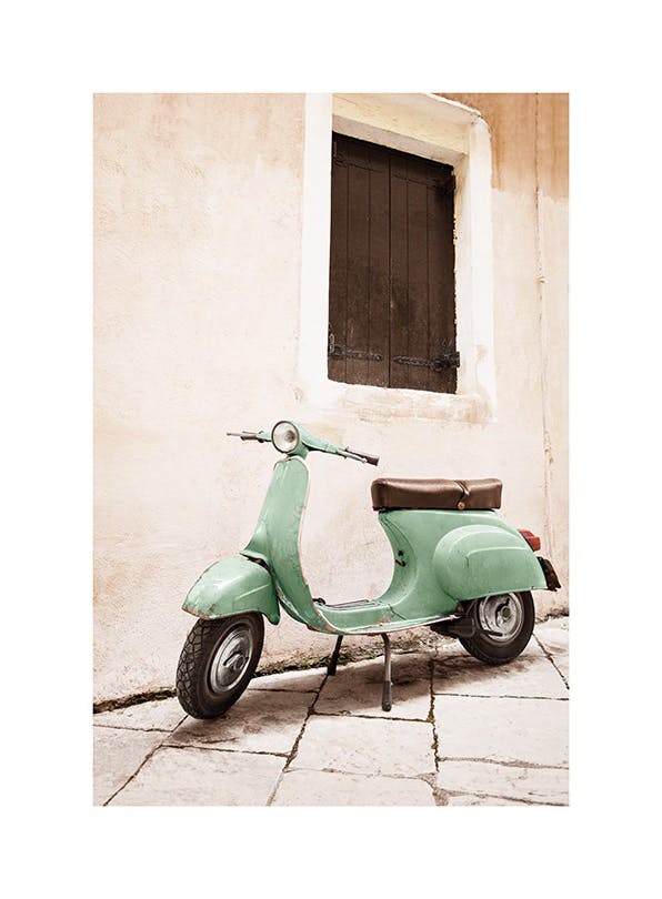 Green Scooter Plakat (50x70 cm)-Plakaty