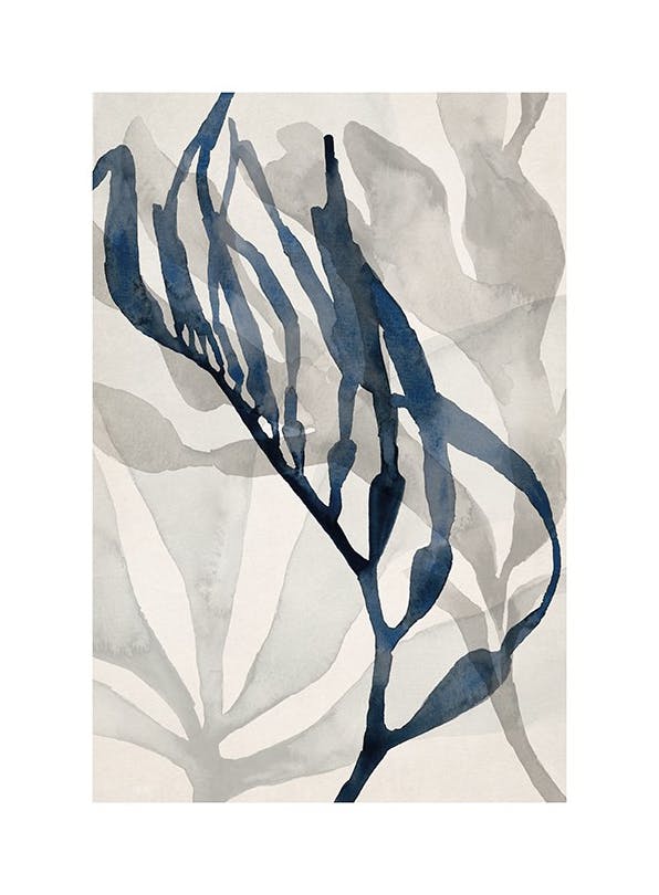 Watercolor Seaweed No2 Affiche (50x70 cm) - Affiches d'art