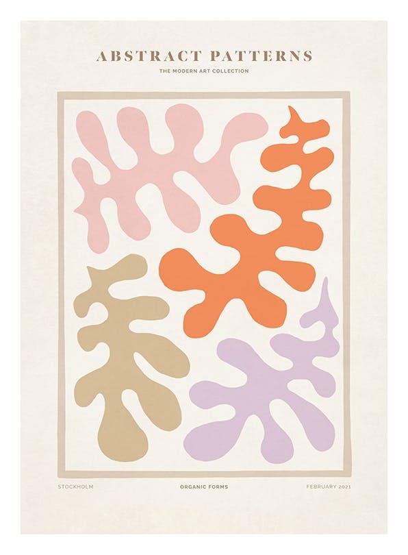Organic Forms Affiche (50x70 cm) - Affiches d'art abstrait