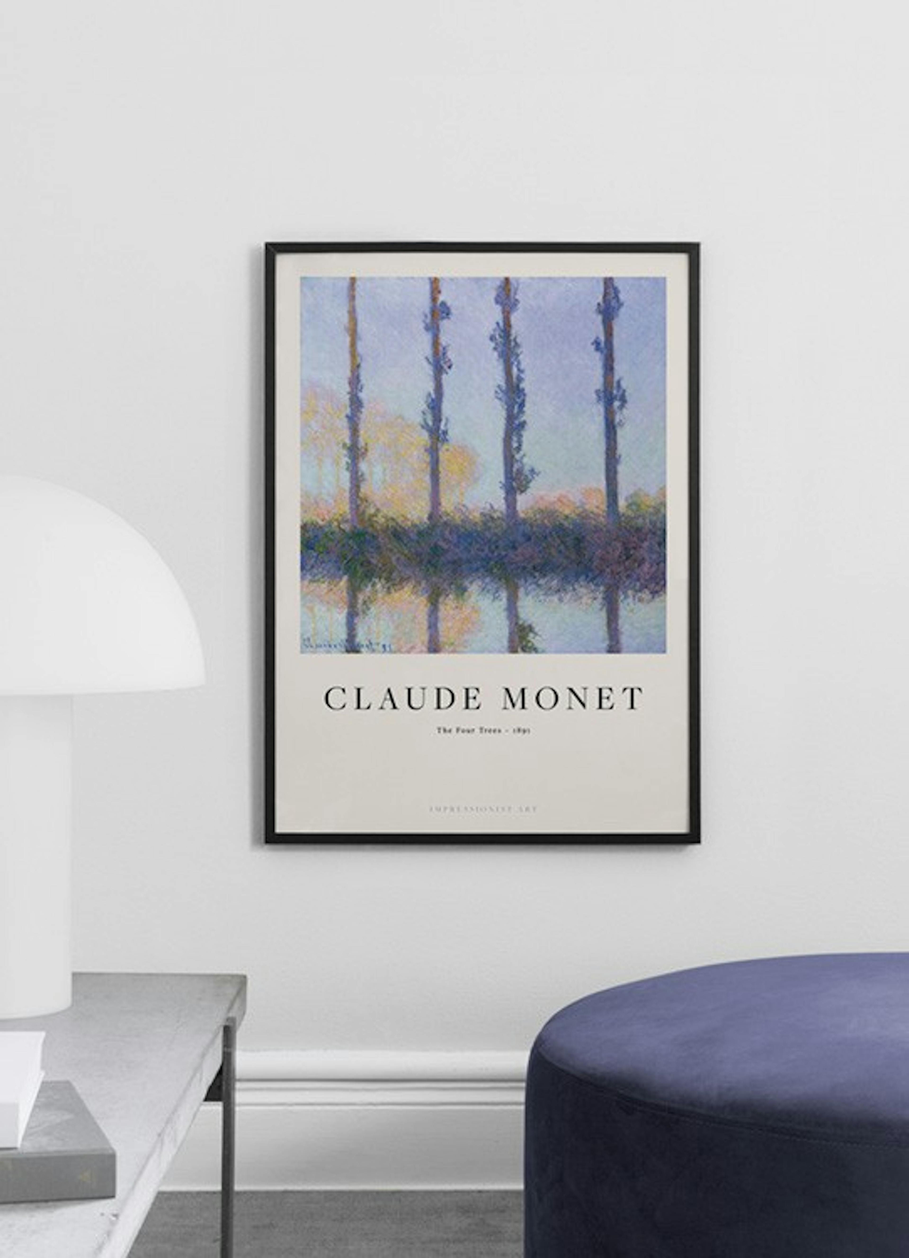 Monet - The Four Trees Print