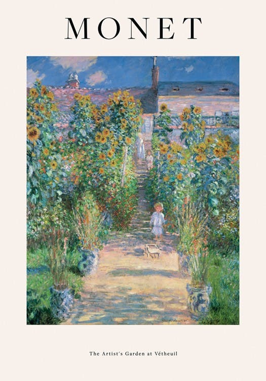 Monet - The Artist's Garden at Vétheuil 포스터 0