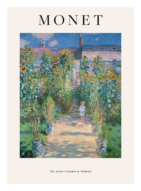 Monet - The Artist's Garden at VeÌtheuil Poster (30x40 cm) - Monet Poster
