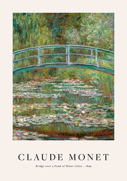 Monet - Bridge over a Pond of Water Lilies 포스터 0
