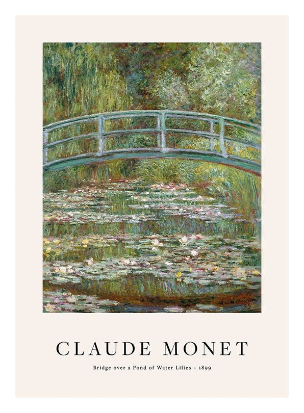 Monet - Bridge over a Pond of Water Lilies Plakat (40x50 cm) - Plakater > Malerier fra kjente kunstnere > Monet Plakat
