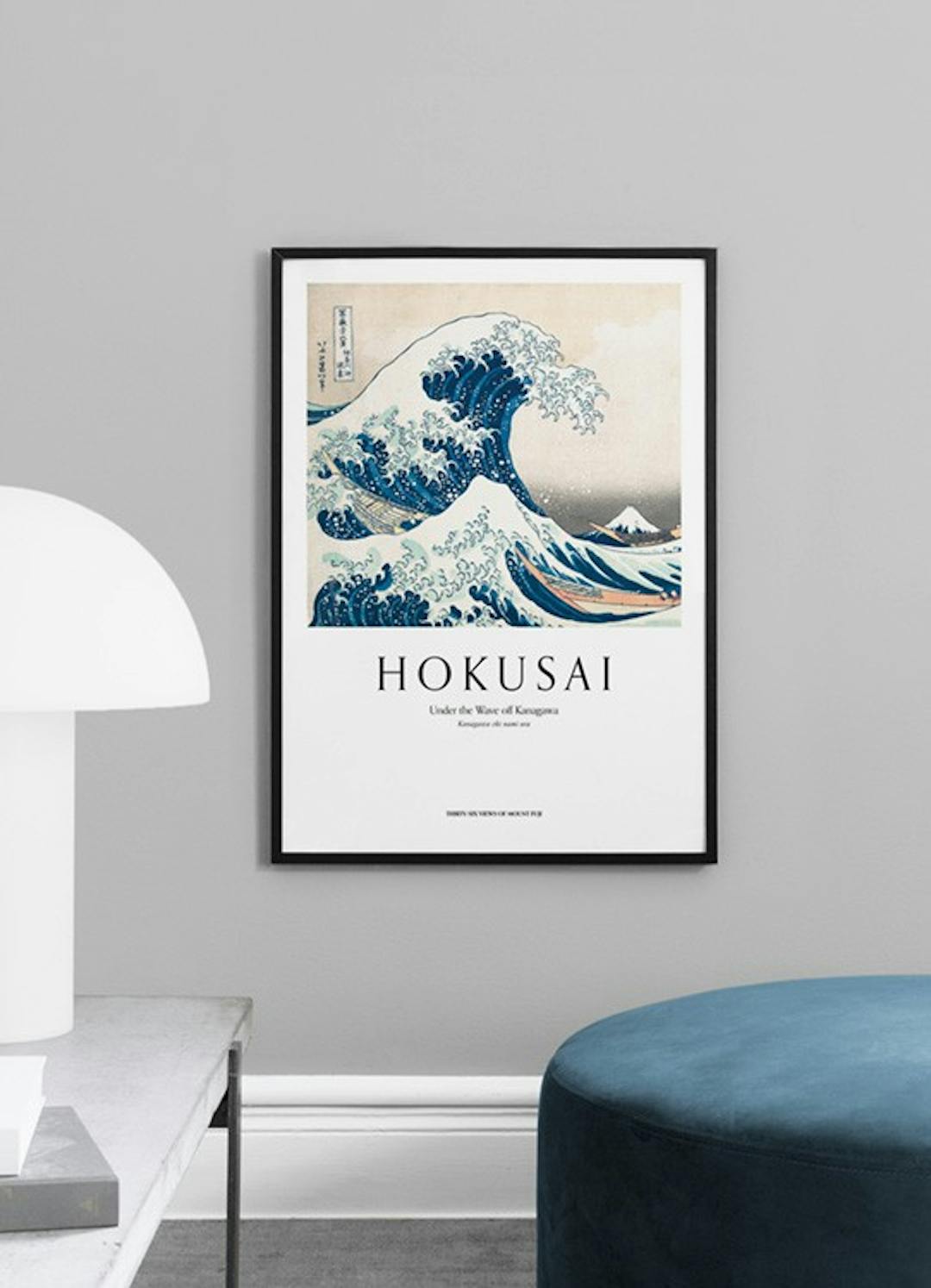 Hokusai - The Great Wave Poster - Blue wave - desenio.com