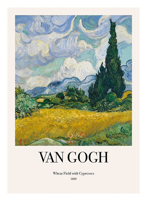 Prints - Van Gogh - Wheat Field with Cypresses Print (50x70 cm) - Van Gogh Prints