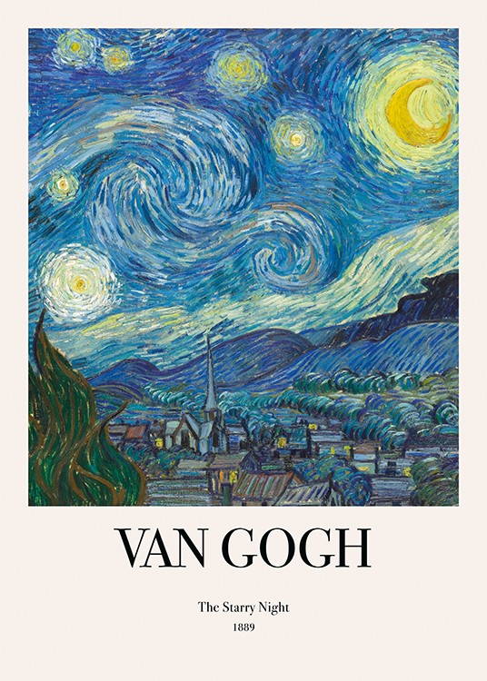 Van Gogh - The Starry Night Poster - Abstrakte Nacht