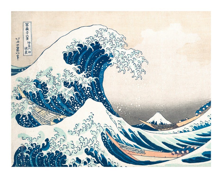 Hokusai - The Great Wave Landscape Plakat 0