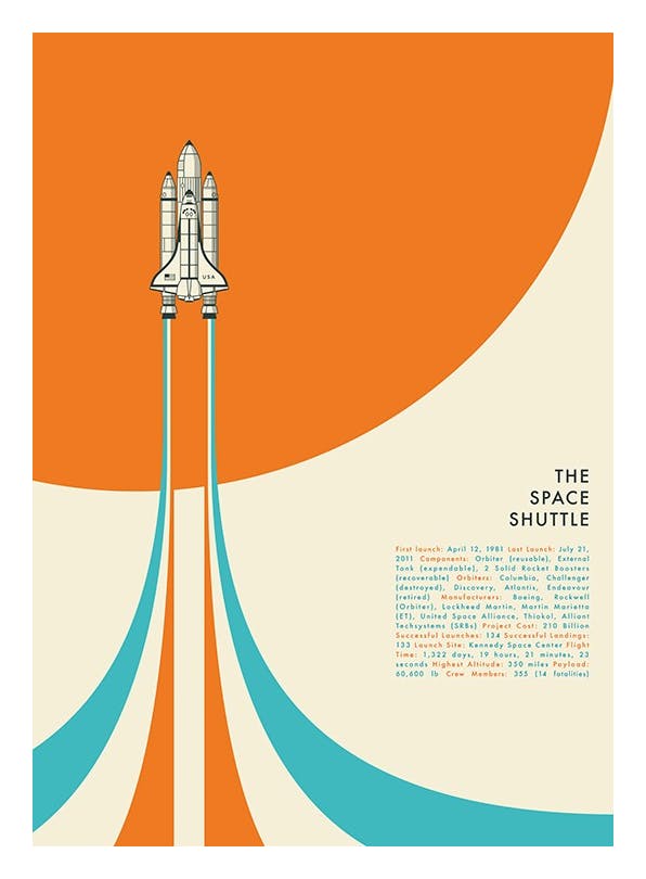Jazzberry Blue - Space Shuttle No1 (50x70 cm)