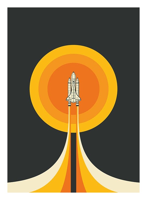 Jazzberry Blue - Space Shuttle No2 Print (50x70 cm)
