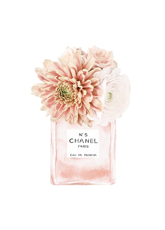 Scent of Flowers No3 Poster - Pink Chanel flowers 