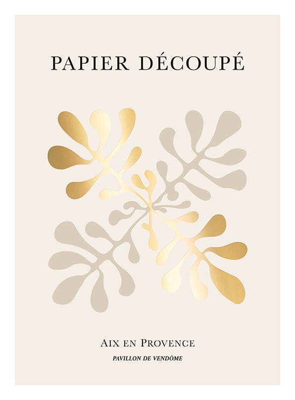 Papier Decoupe No3 Poster (30x40 cm)- Poster in oro e argento