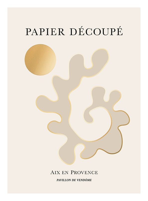 Papier Decoupe No4 Poster (30x40 cm)- Poster in oro e argento