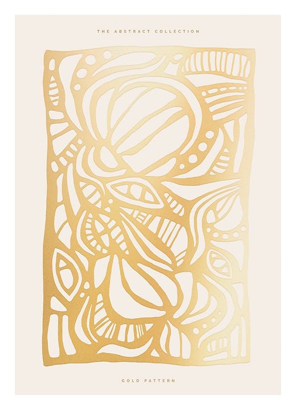 Prints - Gold Pattern Print (50x70 cm) - Gold and silver posters