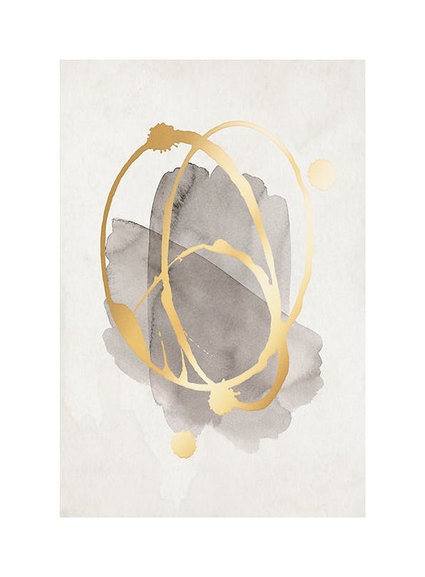 Prints - Splattered Gold Print (50x70 cm) - Gold and silver posters