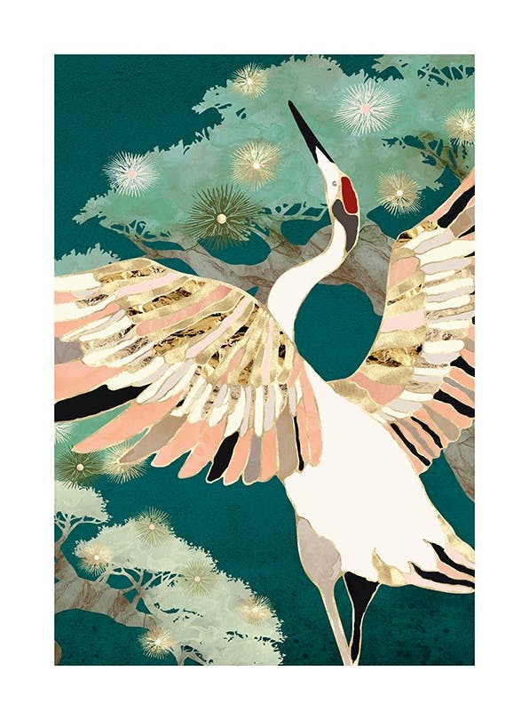 SpaceFrog Designs - Golden Crane (50x70 cm)