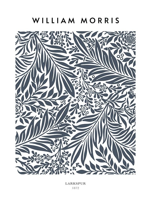 William Morris - Larkspur Plakat (21x30 cm) - Plakater > Malerier fra kjente kunstnere > William Morris Plakat