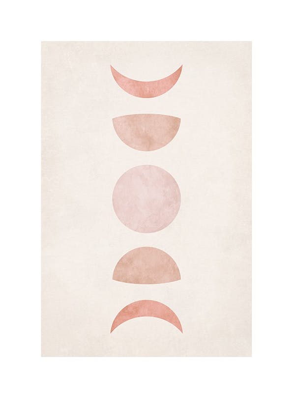 Pink Moon Phase Poster (30x40 cm) - Grafische posters