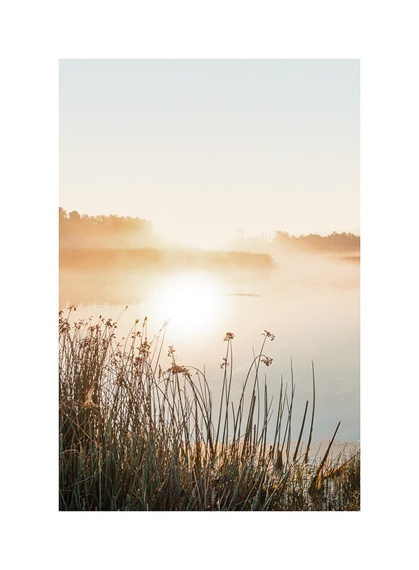 Misty Lake Plakat (30x40 cm)- Morski pejzaż