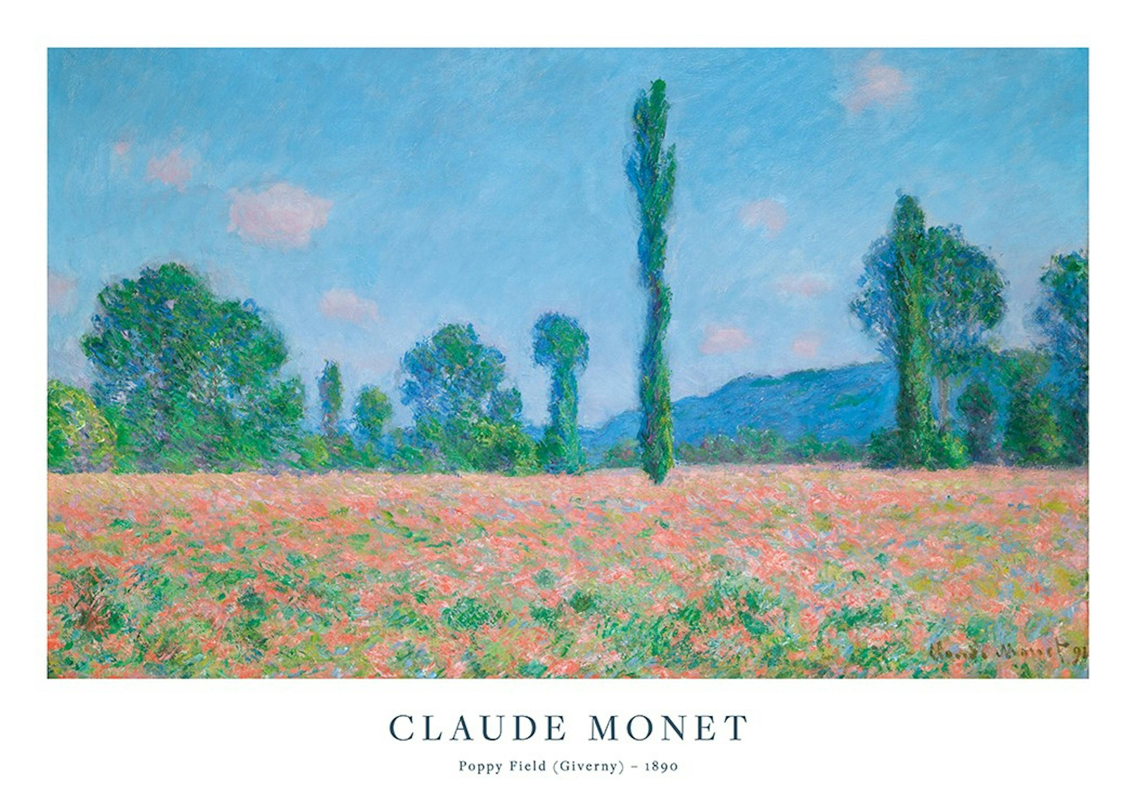 Monet - Poppy Field (Giverny) 포스터 0