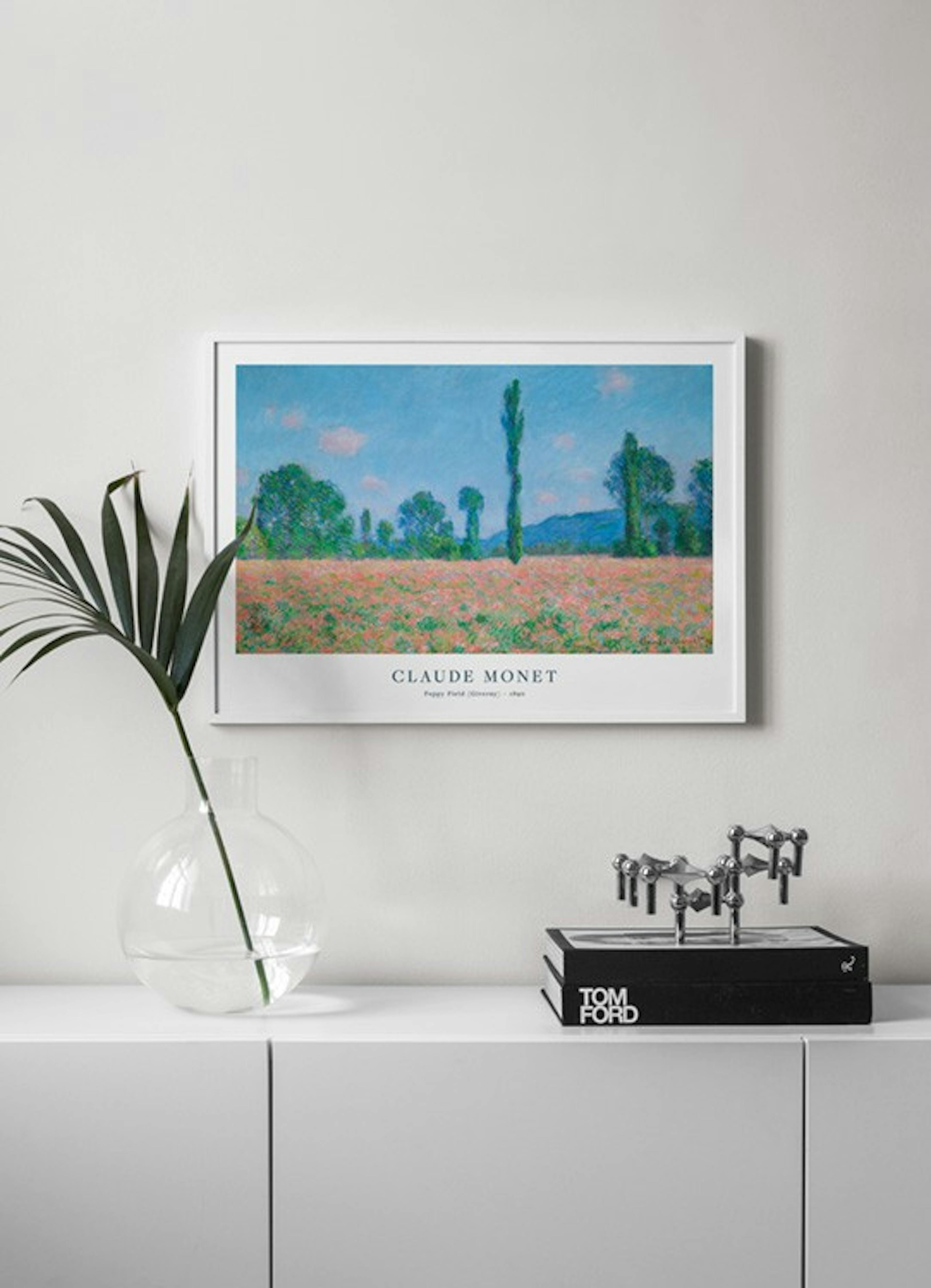 Monet - Poppy Field (Giverny) Poster